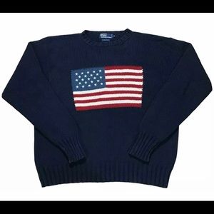 Vintage Ralph Lauren American Flag Sweater